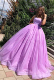 Princess Ball Gown Lilac Straps Long Prom Formal Dress PG824