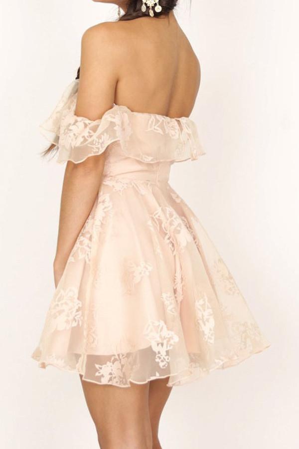 Princess Off the shoulder Ruffle Homecoming Dress Short Party Dress PG152 - Pgmdress