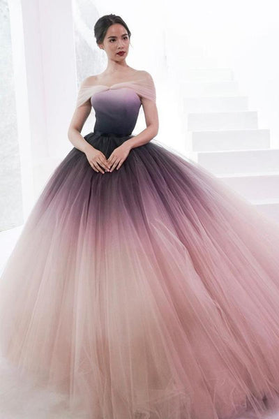slim fit dress slacks Ombre Organza Strapless Straight Neck A-Line Crafted Dress main image 1
