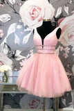 Princess Short Prom Dress Pink Tulle Homecoming Dress PD406