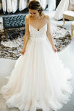 Romantic Princess Style Wedding Dresses with Spaghetti Straps WD502 - Pgmdress