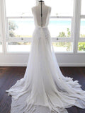 Romantic Sweetheart Chiffon Beach Wedding Dress with Lace PG201 - Pgmdress