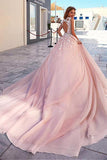 Romantic Tulle & Taffeta Scoop Neckline A-Line Wedding Dresses WD189 - Pgmdress