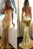 Royal Blue Satin Backless Long Mermaid Prom/Formal Dresses PG769