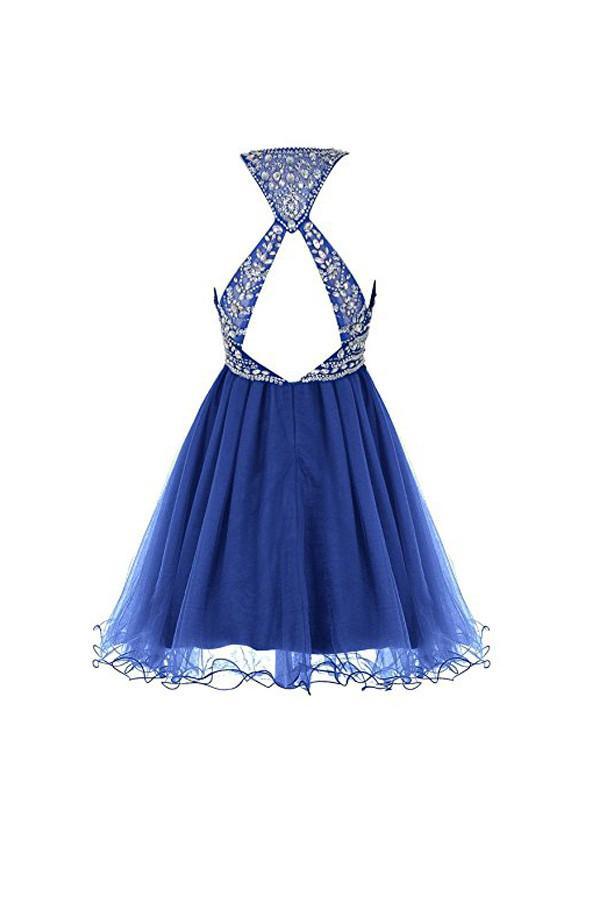 Royal Bule Tulle Homecoming Dresses 2016 Short Prom Gowns PG045 - Pgmdress