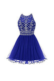 Royal Bule Tulle Homecoming Dresses 2016 Short Prom Gowns  PG045