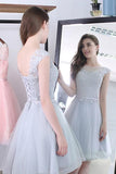 Scoop Sashes Appliques Mini Homecoming Dress Short Prom Dresses PG119