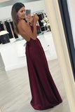 Sexy A-line Halter Burgundy Long Prom Dress Formal Evening Dress PG401 - Pgmdress