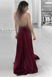 Sexy A-line Halter Burgundy Long Prom Dress Formal Evening Dress PG401 - Pgmdress