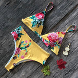 Sexy Snake Print Bikini Push Up Bikinis Set High Waist Swimming Suits - Pgmdress