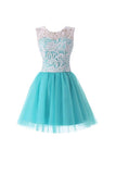 Short Lace Tulle Prom Dresses Homecoming Dresses Party Dresses PG075