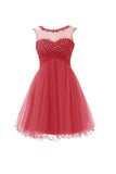 Short Prom Dress Tulle Homecoming Dress With Applique PG062 - Pgmdress