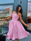 Short Strapless Pink Yellow Prom Dresses Formal Homecoming Dresses PD389 - Pgmdress