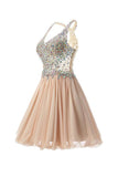 Short/Mini Halter A Line/Princess Homecoming Dresses Beaded PG038 - Pgmdress