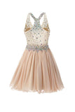 Short/Mini Halter A Line/Princess Homecoming Dresses Beaded PG038 - Pgmdress