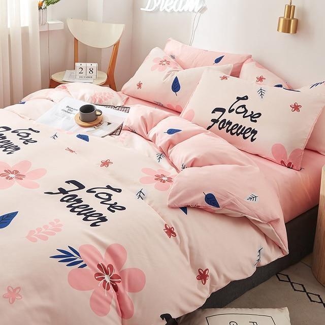 Bedding Sets Small Fresh Flower Pattern 220x240 Duvet Cover With Pillowcase  Single/Double Quilt Set King Size Blanket