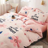 Simple Bedding Set With Pillowcase Duvet Cover Sets Bed Linen Sheet Single Double Queen King Size - Pgmdress