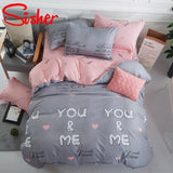 Simple Bedding Set With Pillowcase Duvet Cover Sets Bed Linen Sheet Single Double Queen King Size - Pgmdress