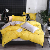 Simple Duvet Cover Set Nordic Bedding Set Heart Plaid Quilt Cover Bed Sheet King Size Single Double Queen Bed Linens - Pgmdress