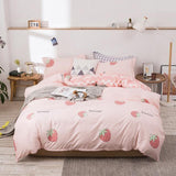 Simple Duvet Cover Set Nordic Bedding Set Heart Plaid Quilt Cover Bed Sheet King Size Single Double Queen Bed Linens - Pgmdress