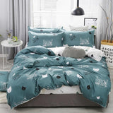 Simple Duvet Cover Set Nordic Bedding Set Heart Plaid Quilt Cover Bed Sheet King Size Single Double Queen Bed Linens - Pgmdress