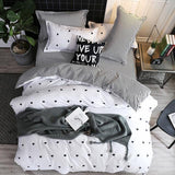 Simple Duvet Cover Set Nordic Bedding Set Heart Plaid Quilt Cover Bed Sheet King Size Single Double Queen Bed Linens - Pgmdress