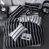 Simple Duvet Cover Set Nordic Bedding Set Heart Plaid Quilt Cover Bed Sheet King Size Single Double Queen Bed Linens - Pgmdress