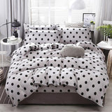 Simple Duvet Cover Set Nordic Bedding Set Heart Plaid Quilt Cover Bed Sheet King Size Single Double Queen Bed Linens - Pgmdress