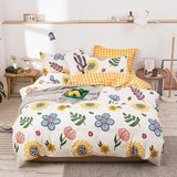 Simple Duvet Cover Set Nordic Bedding Set Heart Plaid Quilt Cover Bed Sheet King Size Single Double Queen Bed Linens - Pgmdress