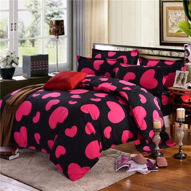 Simple Heart Duvet Cover Sets King Size Bedding Set Floral Star Quilt Cover No Bed Sheet Single Double Queen Nordic Bed Linens - Pgmdress