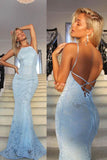 Simple Lace Mermaid Floor-Length Evening Dresses Prom Dresses PG534 - Pgmdress