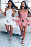 Simple Short White Backless Homecoming Dress Party Dress Prom Dress PG108 - Pgmdress