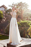 Sleeveless High Neck Backless Chiffon Prom Dresses Evening Dresses PG411