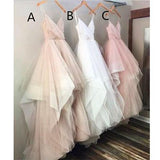 Spaghetti Chic Tulle Floor Length Prom Dresses Evening Dresses PG518 - Pgmdress