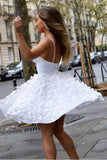 Spaghetti Strap Sweetheart Lace Short Prom Dresses Homecoming Dresses PD371 - Pgmdress