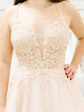 Spaghetti Straps Illusion Plunging V Neckline Wedding Dress WD458 - Pgmdress