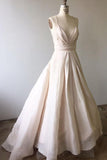Spaghetti Straps Ivory Long Wedding Dress with Criss Back WD210