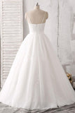 Spaghetti Straps Sweetheart Floor-length White Satin Wedding Dress WD143 - Pgmdress