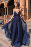 Sparkle Backless Plunging Neckline Sequin Long Prom Evening Dress PG757 - Pgmdress