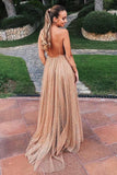 Sparkle Backless Plunging Neckline Sequin Long Prom Evening Dress PG757 - Pgmdress