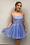 Sparkle Beading Blue Short Prom Dress Homecoming Dress PD315 - Pgmdress