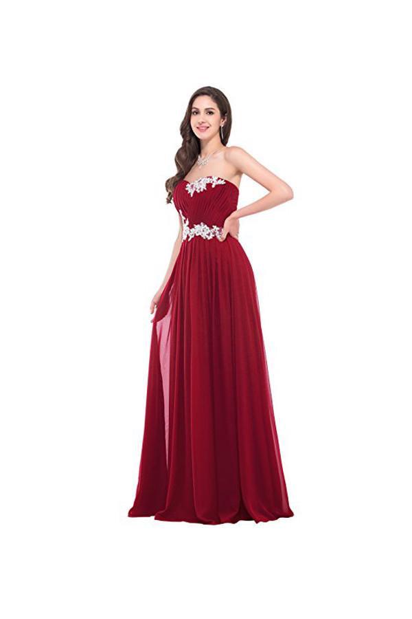 Strapless Long Evening Dress with Appliques Prom Dresses PG276 - Pgmdress