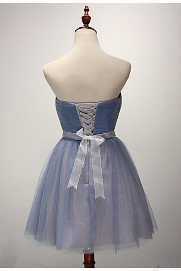 Strapless Short / Mini Tulle Sash Homecoming Cocktail Party Dresses PG112 - Pgmdress