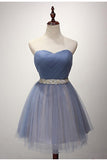 Strapless Short / Mini Tulle Sash Homecoming Cocktail Party Dresses  PG112