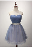 Strapless Short / Mini Tulle Sash Homecoming Cocktail Party Dresses PG112 - Pgmdress