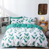 Stripe Leaf Duvet Cover Set Simple Nordic Bedding Set Quilt Cover Bed Sheet King Size Single Double Queen Bed Linens - Pgmdress