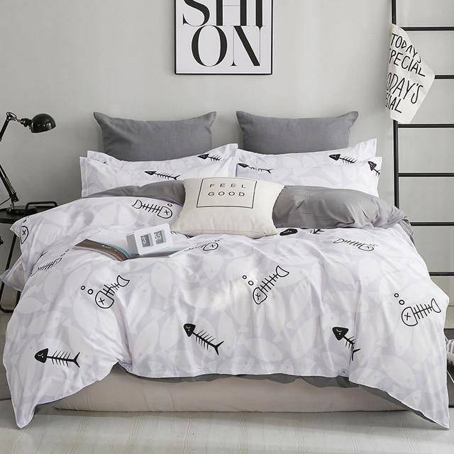 Simple Geometric Gradient Bedding Set 220x240 King Single Double Queen Duvet  Cover Set Nordic Couple Quilt Covers