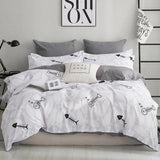 Stripe Leaf Duvet Cover Set Simple Nordic Bedding Set Quilt Cover Bed Sheet King Size Single Double Queen Bed Linens - Pgmdress