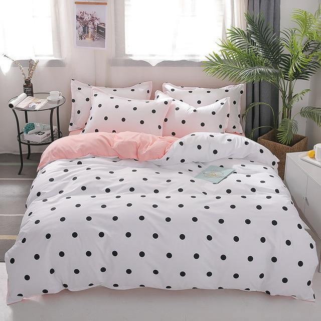 Stripe Leaf Duvet Cover Set Simple Nordic Bedding Set Quilt Cover Bed Sheet King Size Single Double Queen Bed Linens - Pgmdress