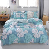 Stripe Leaf Duvet Cover Set Simple Nordic Bedding Set Quilt Cover Bed Sheet King Size Single Double Queen Bed Linens - Pgmdress